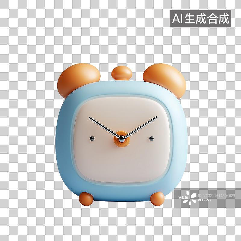 【AI数字艺术】可爱闹钟图标图片素材