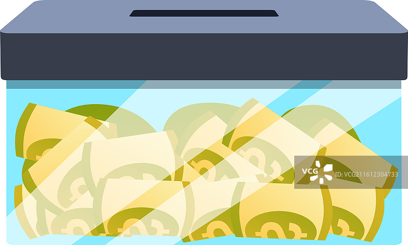 装满钱的捐款箱正在被现金填满图片素材