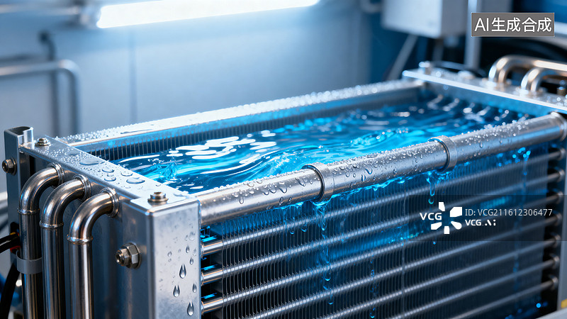 【AI数字艺术】工业冷却器水流特写图片素材