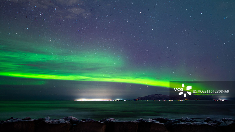 冰岛 雷克雅未克 极光图片素材