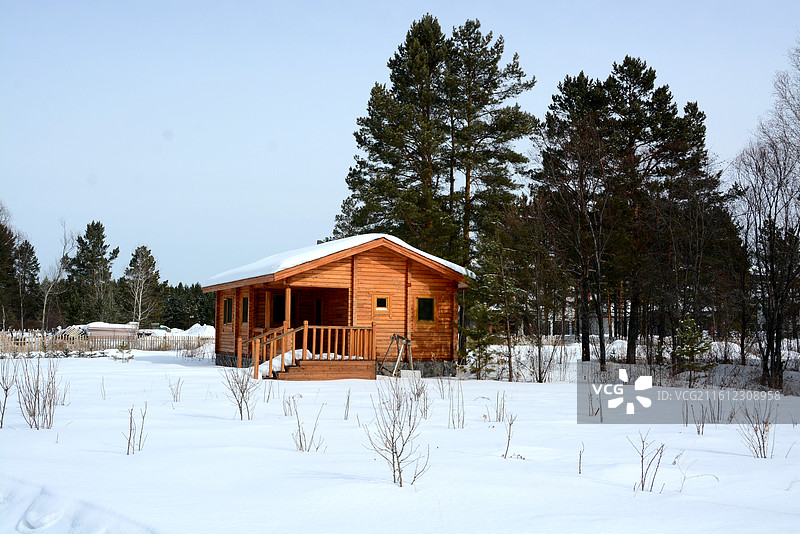东北黑龙江漠河北极村冰雪寒冷房屋建筑雪乡风景图片素材