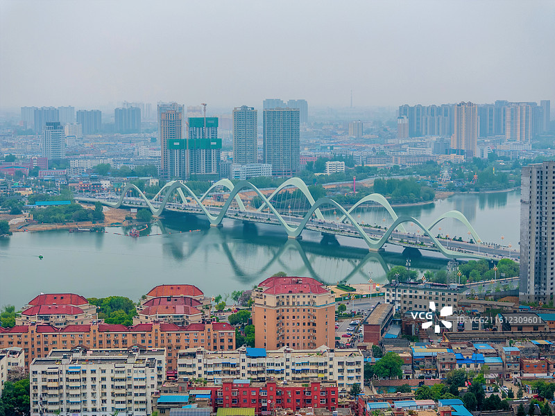 中国河南南阳城市航拍风光图片素材
