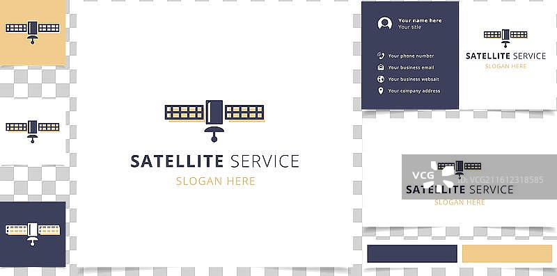 可编辑的卫星服务标志设计图片素材