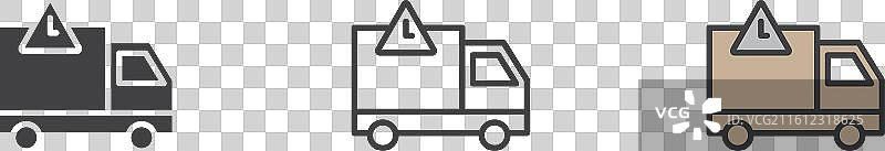 白色背景上的送达延迟图标集图片素材