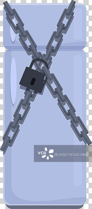 上锁的冰箱象征着节食和食物图片素材