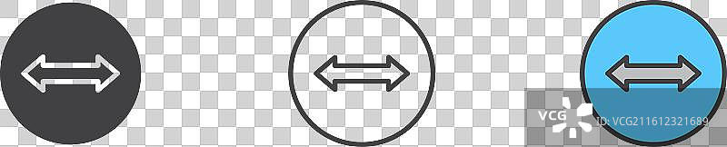 白色背景上的双箭头图标集图片素材