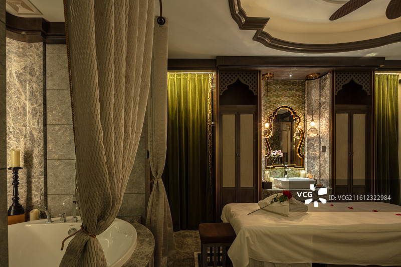 高端足浴会所理疗包间与双人足疗空间设计图片素材