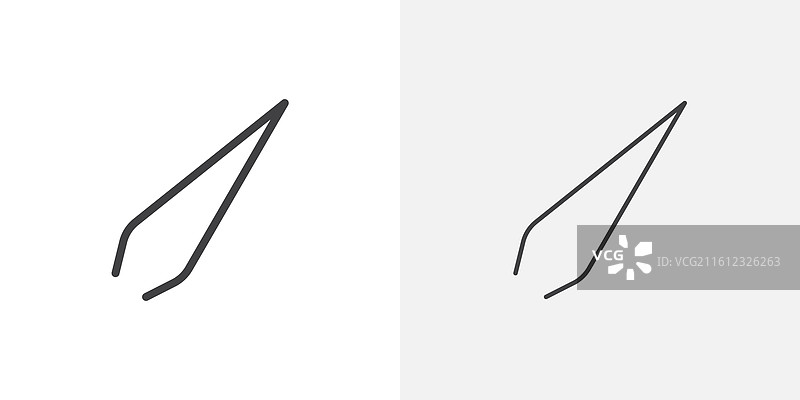 白色背景上的眉毛镊子图标集图片素材