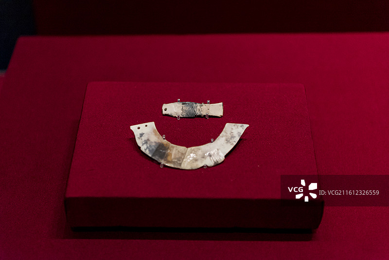 玉鱼形璜 商 河南省信阳市罗山县天湖墓地出土 信阳博物馆藏 北京通州大运河博物馆“看见殷商”特展图片素材