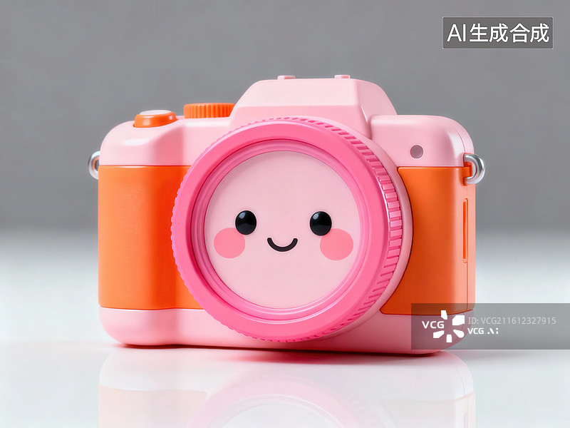 【AI数字艺术】粉色卡通相机玩具图片素材