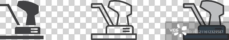 白色背景上的地板打磨机图标集图片素材