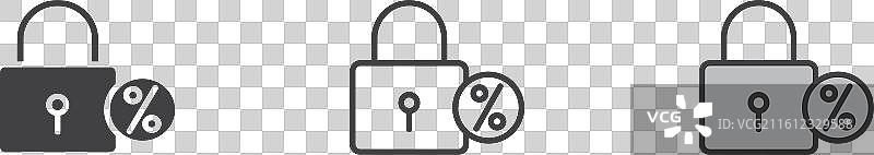 固定利率抵押贷款图标集，背景为白色图片素材