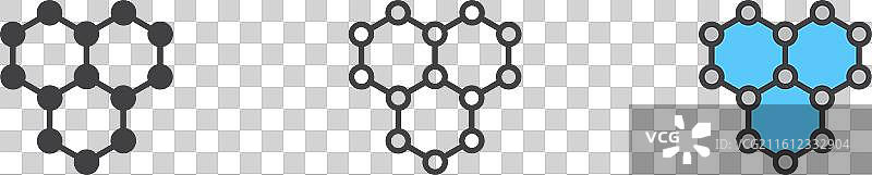 白色背景上的石墨烯图标集图片素材
