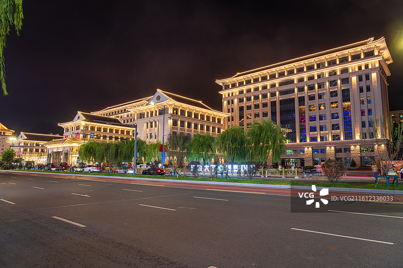 吉林延吉大学夜景街景图片素材