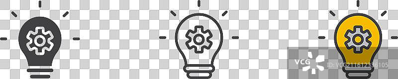 白色背景上的实现图标集图片素材