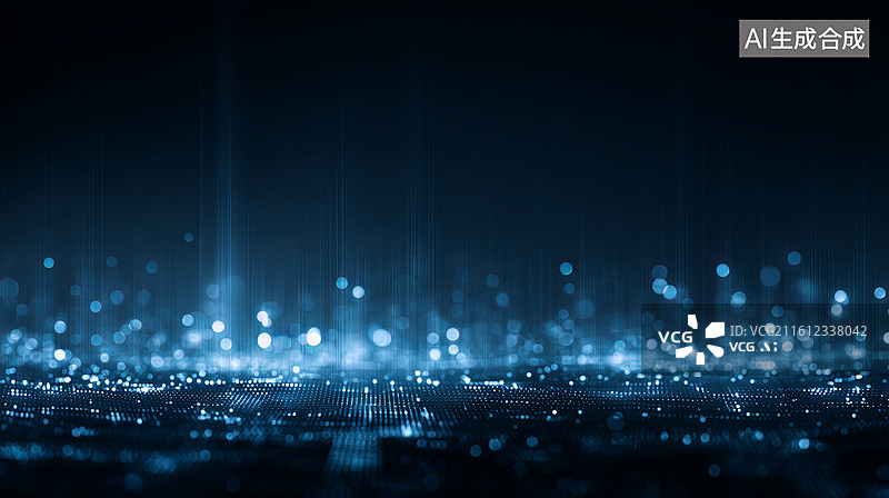 【AI数字艺术】蓝色光点科技背景图片素材