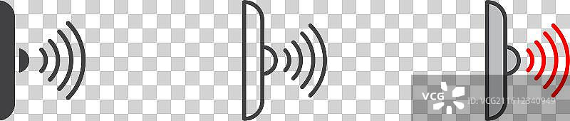 红外线图标集，白色背景图片素材