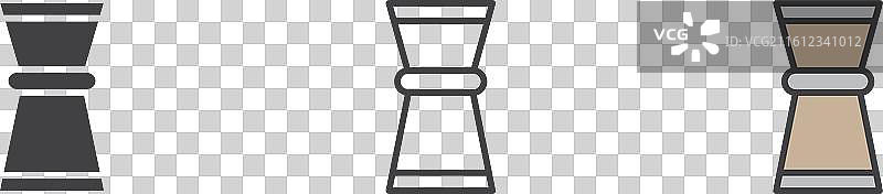 白色背景上的量杯图标集图片素材