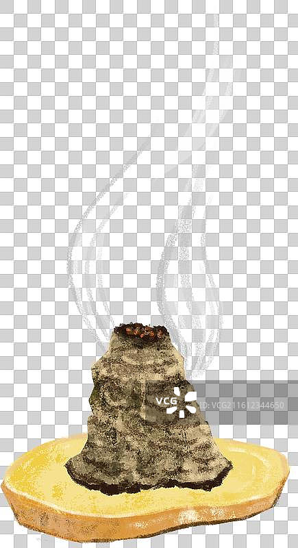 中医扁平插画无边框人体医疗隔姜灸艾塔艾灸图片素材