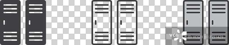 白色背景上的储物柜图标集图片素材