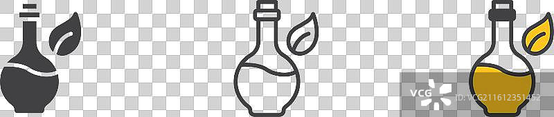 白色背景上的按摩油图标集图片素材