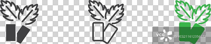 白色背景上的薄荷口香糖图标集图片素材