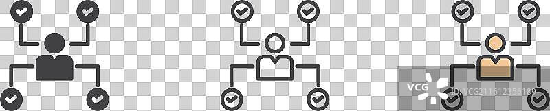 白色背景上的多任务图标集图片素材