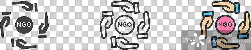 非政府组织图标集，白色背景图片素材