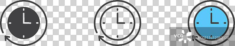 白色背景上的过去图标集图片素材