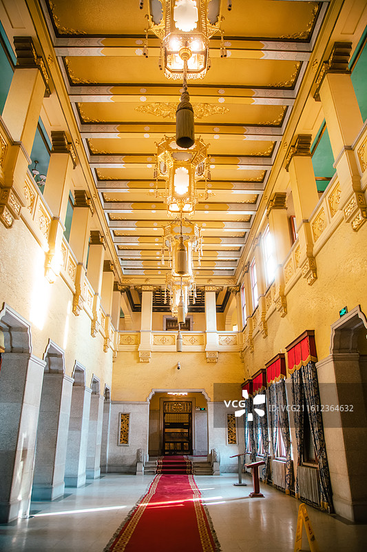 吉林长春伪满皇宫博物院同德殿广间大厅图片素材