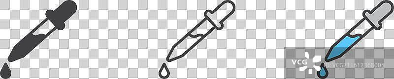 白色背景上的移液管图标集图片素材