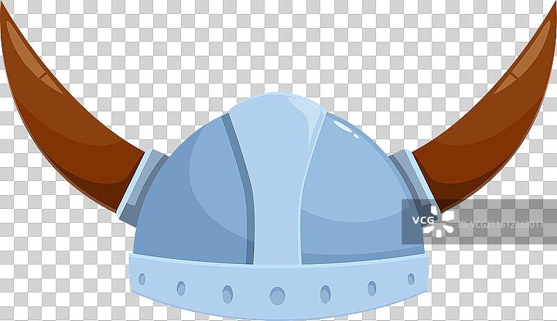 卡通维京头盔，角朝上图片素材