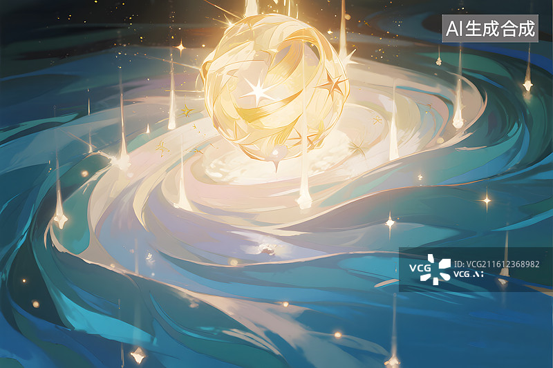 【AI数字艺术】金色光效流体背景图片素材