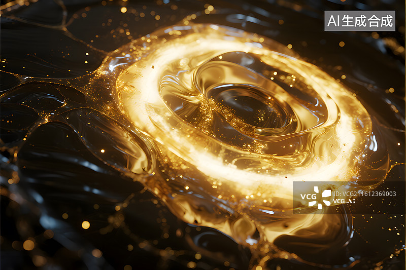 【AI数字艺术】金色光效流体背景图片素材