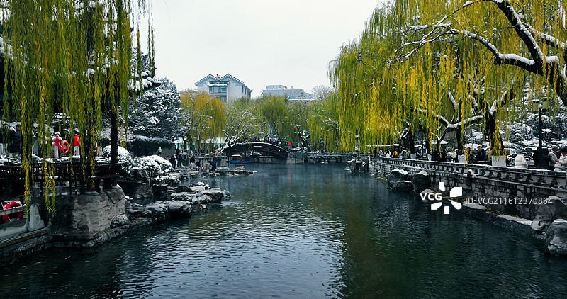 护城河白石泉雪景图片素材