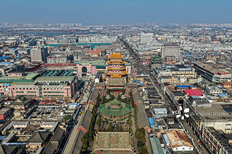 河南开封大相国寺全景航拍图片素材