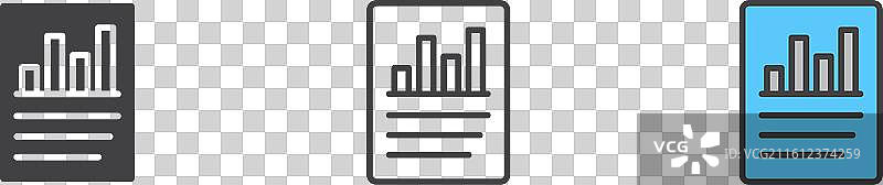 白色背景上的季度报告图标集图片素材