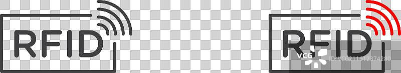 白色背景上的RFID图标集图片素材