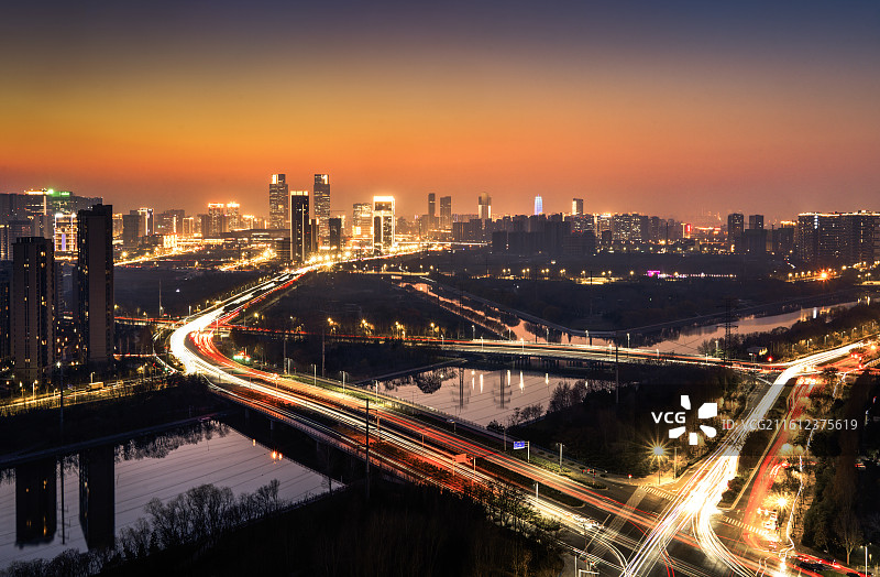 郑州城市地标夜景CBD图片素材