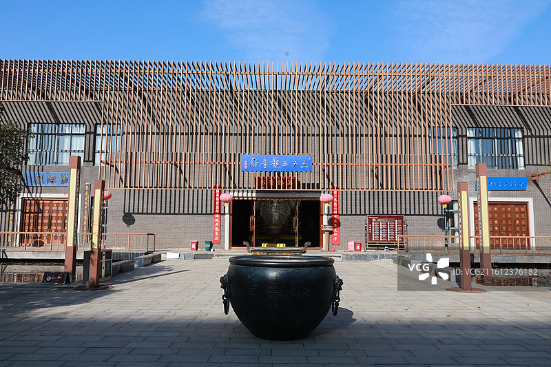 徐州市睢宁县白塘河湿地公园水月禅寺风光图片素材