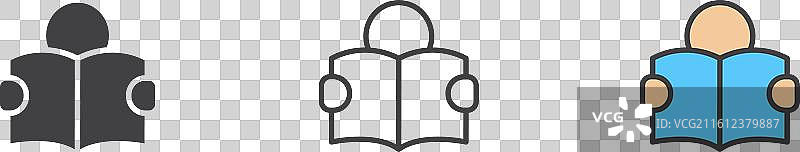 白色背景上的阅读图标集图片素材