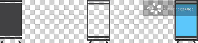 白色背景上的卷轴横幅图标集图片素材