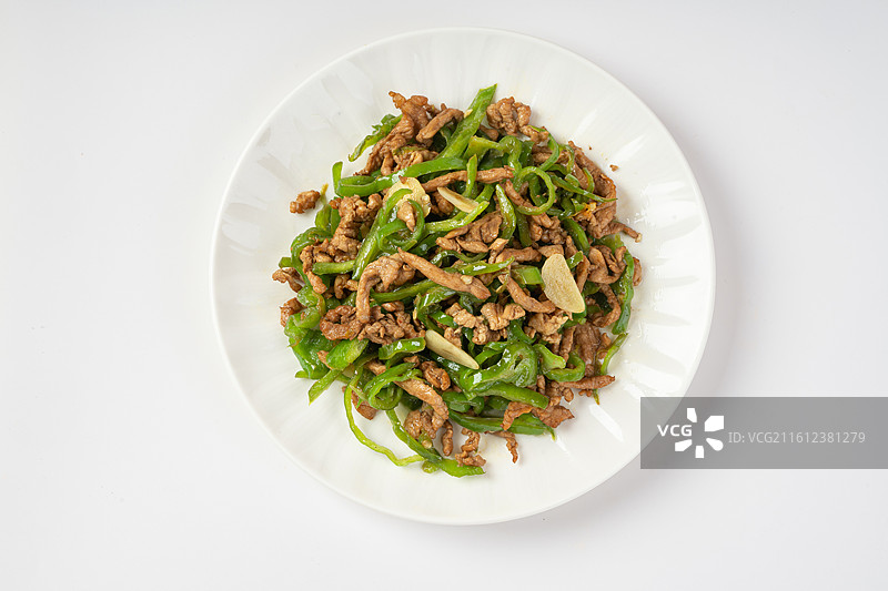 盘子里的青椒肉丝图片素材