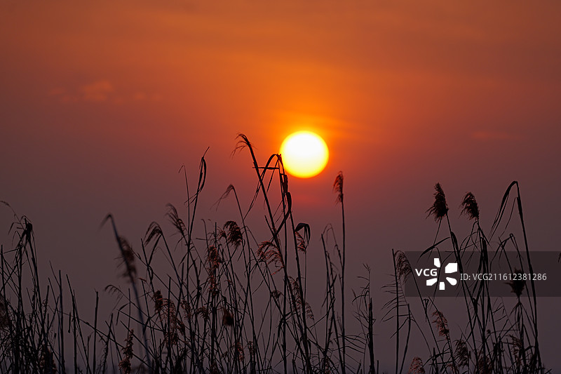 大通湖夕阳图片素材