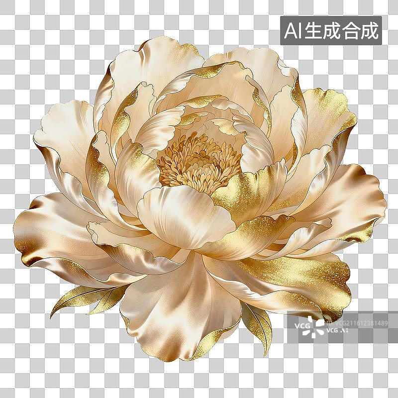 【AI数字艺术】中国风手绘插画，中国风牡丹花，牡丹，免抠元素图片素材