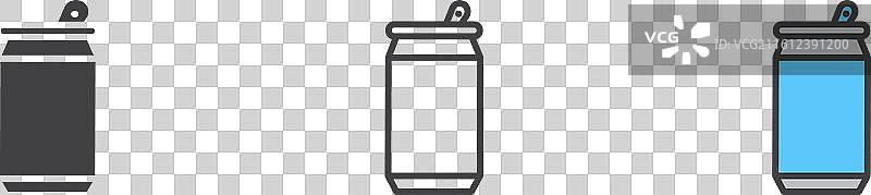 白色背景上的汽水罐图标集图片素材