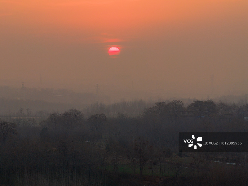 河南省郑州郊野公园 索河湿地公园 冬天清晨的郊野公园图片素材