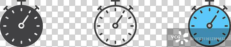 白色背景上的秒表图标集图片素材