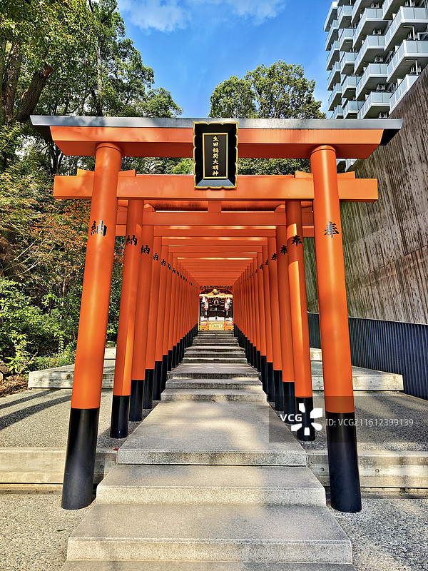 日本兵库县神户市，生田神社内的稻荷神社图片素材