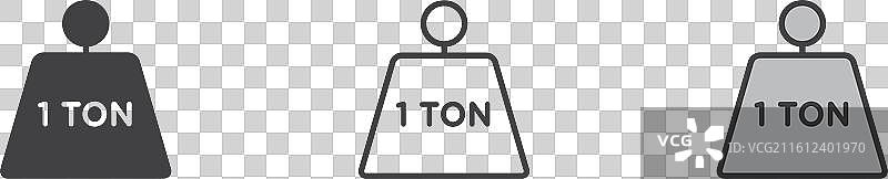 白色背景上的吨位图标集图片素材